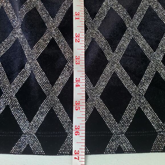 JH Evening Black Velvet Silver Glitter Mini Dress 14 Cocktail Cruise Party Event - Picture 11 of 11